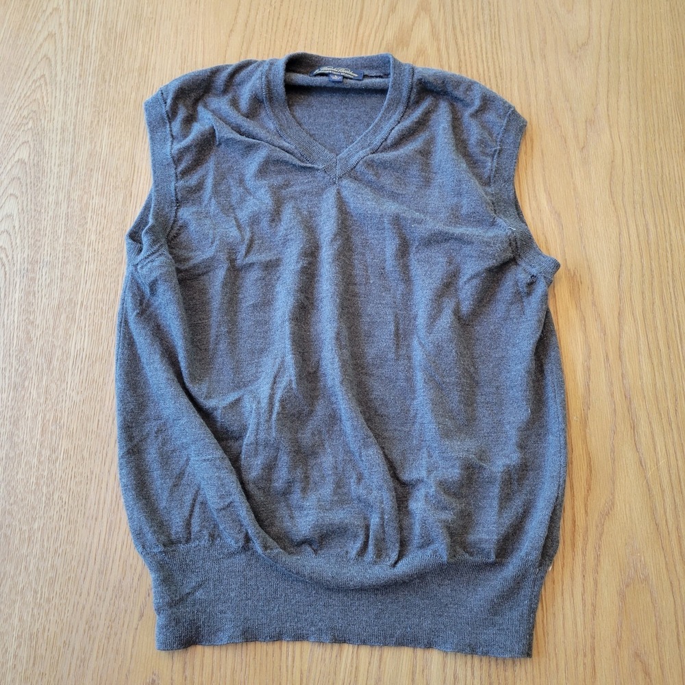 Brooks Brothers Sweater‎ Vest Men's Large Gray V Neck Brookstech - Read Descript